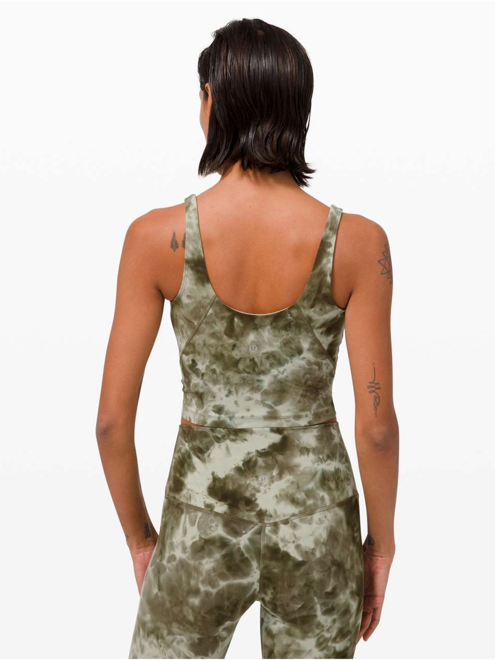 Lululemon Align Tank Tie-Dye Olive Green Scoop Back Sports Bra Sz 4 EUC